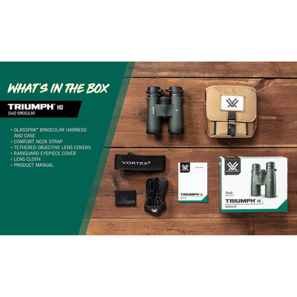 Vortex 10x42 Triumph HD Binoculares con Óptica Multicapa y Resistente al Agua