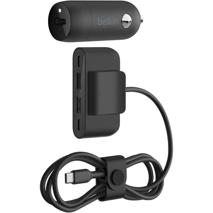 Belkin BoostCharge 30W Cargador de Auto USB-C con Extensor 4 Puertos