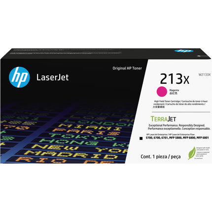 Cartucho de tóner original HP 213X TerraJet magenta para impresoras láser enterprise