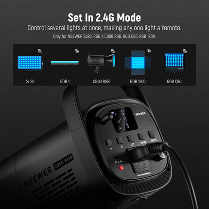 Neewer CB60 RGB LED Luz Continua 18000 Lux 2700-6500K Reflector incluida
