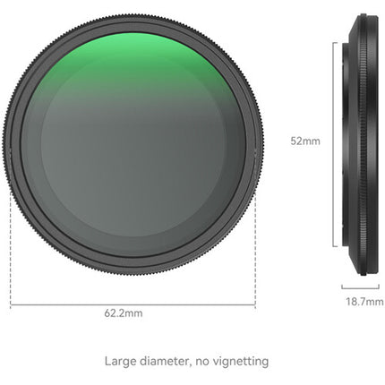 SmallRig 52mm Filtro ND Variable 1-5 Stops y Polarizador Circular Magnético