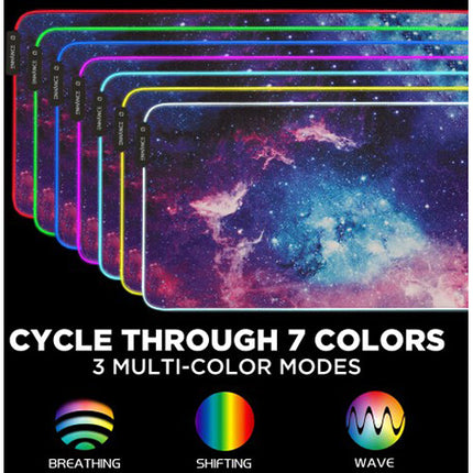 Enhance Pathogen XXL Mouse Pad Iluminado 31.5x14" 3 LEDs Galaxy
