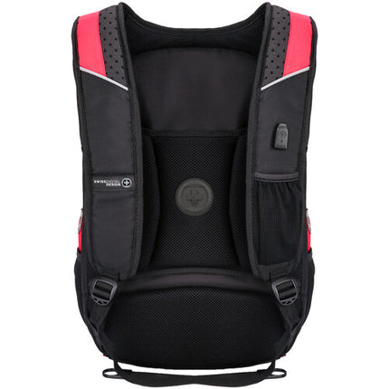 Mochila Antibacterial Swissdigital Circuit Negra Roja Puerto USB Protección RFID