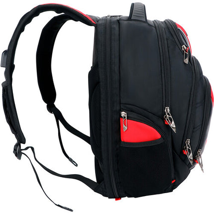 Mochila Antibacterial Swissdigital Circuit Negra Roja Puerto USB Protección RFID