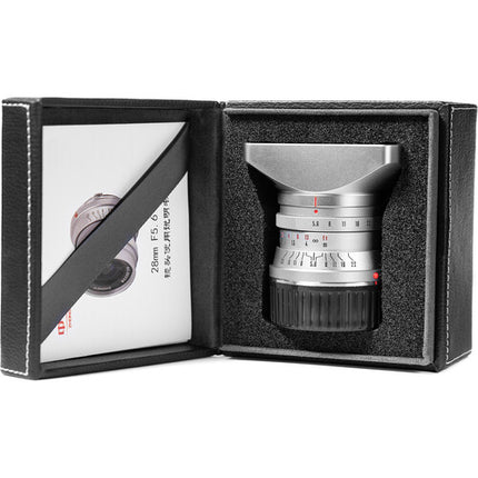 Mitakon Zhongyi Creator 28mm f5.6 objetivo manual diseño compacto y parasol rectangular para FUJIFILM X