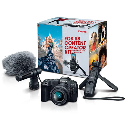 Canon EOS R8 Cámara Mirrorless Kit con Lente RF 24-50mm y Micrófono DM-E100