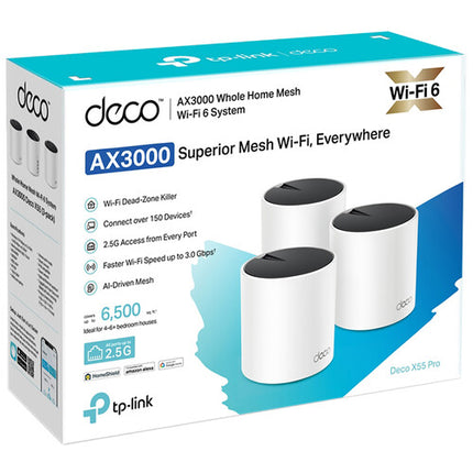 TP-Link Deco X55 Pro AX3000 Sistema Wi-Fi Mesh 3 Piezas Dual Band 6500 m² Cobertura