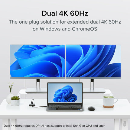 Plugable Adaptador USB-C a Dual HDMI para Pantallas 4K 60Hz MST