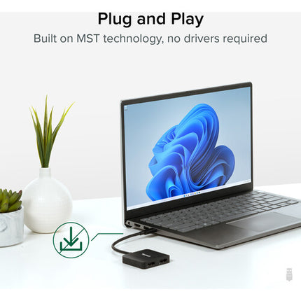 Plugable Adaptador USB-C a Dual HDMI para Pantallas 4K 60Hz MST