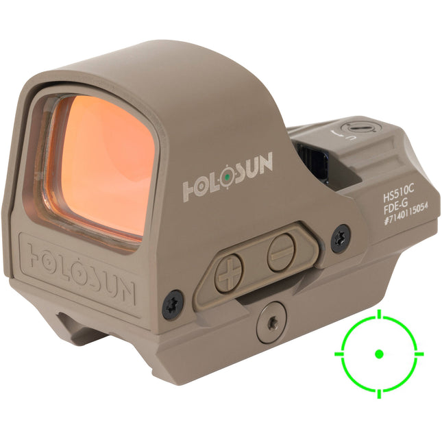 Holosun HE510C Mira Reflex Verde 2 MOA Punto 65 MOA Círculo con Montura QD