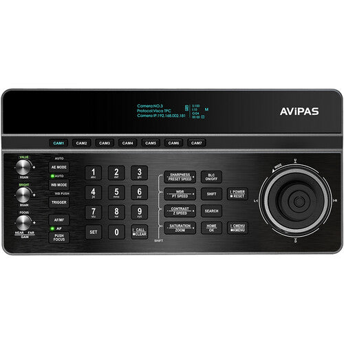 AViPAS AV-3207 Controlador Joystick 4D PTZ OLED 3.12" PoE 12 VDC