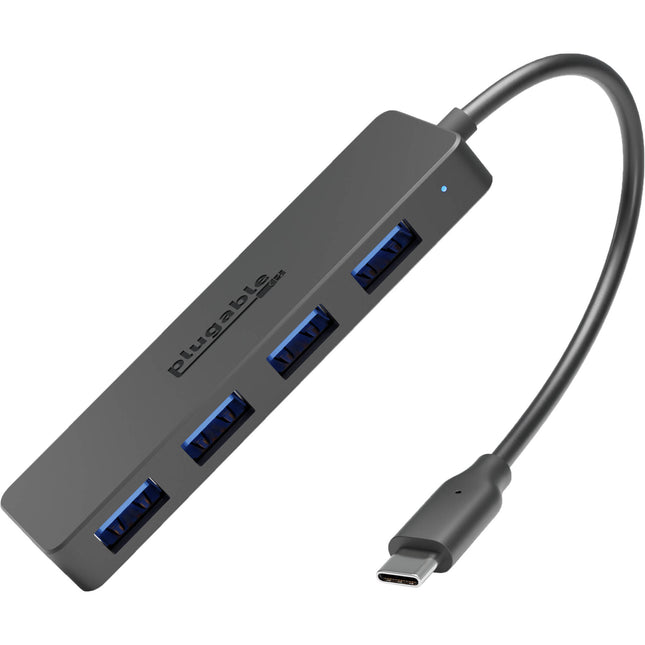Plugable USB-C Hub de 4 Puertos USB-A Negro USB 3.2 Gen 1 5 Gb/s