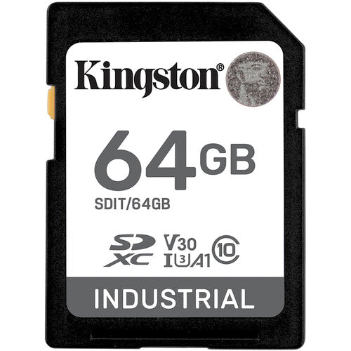 Kingston 64GB Industrial Tarjeta de Memoria UHS-I SDXC V30 100MB/s