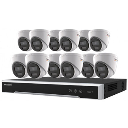 Hikvision EKI-K164T412C 16 canales NVR 8MP 4TB HDD 12 cámaras ColorVu 4MP visión nocturna