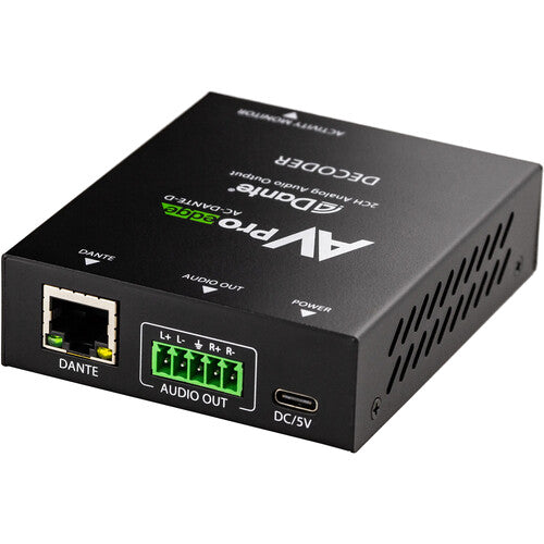 AVPro Edge Decodificador Dante 2 Canales Audio 32-Bit 96 kHz USB