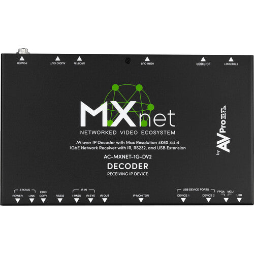 AVPro Edge MXNet 1G Evolution II Decodificador HDMI 4K60 HDR 10 Año Limitado