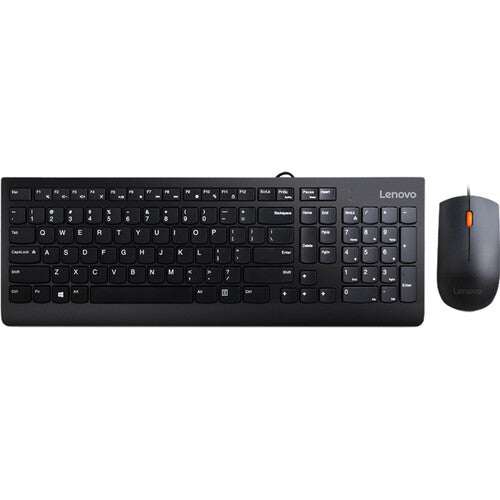 Lenovo 300 Teclado y Ratón USB Combo Negro con Cable de 1.8 m y Sensor Óptico