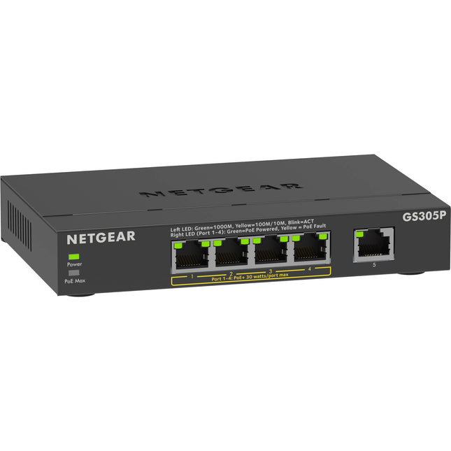 Netgear GS305P Switch 5 Puertos Gigabit 63W Conmutación No Administrada