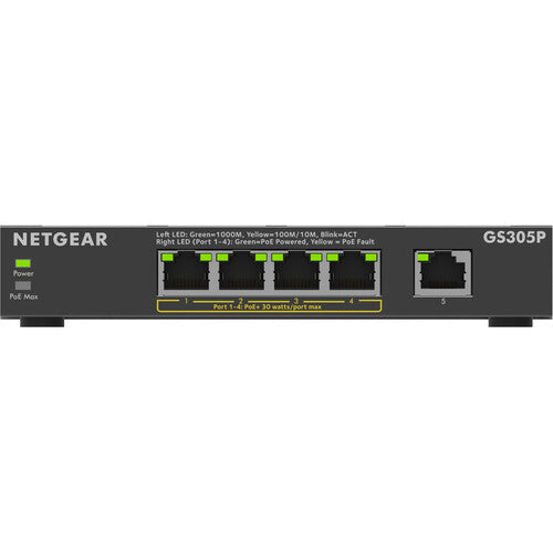 Netgear GS305P Switch 5 Puertos Gigabit 63W Conmutación No Administrada