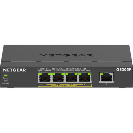 Netgear GS305P Switch 5 Puertos Gigabit 63W Conmutación No Administrada