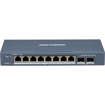 Hikvision DS-3E1510P-SI Switch Gestionado 8 Puertos Gigabit PoE+ 110W 20Gbps