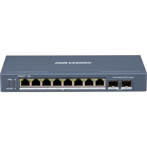 Hikvision DS-3E1510P-SI Switch Gestionado 8 Puertos Gigabit PoE+ 110W 20Gbps