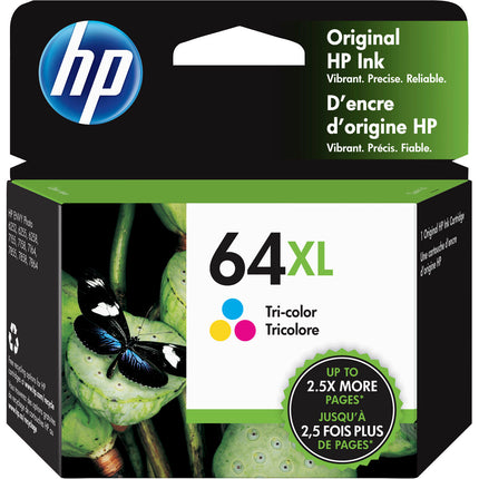 Cartucho de Tinta Original HP 64XL Tricolor Alto Rendimiento 600 Páginas