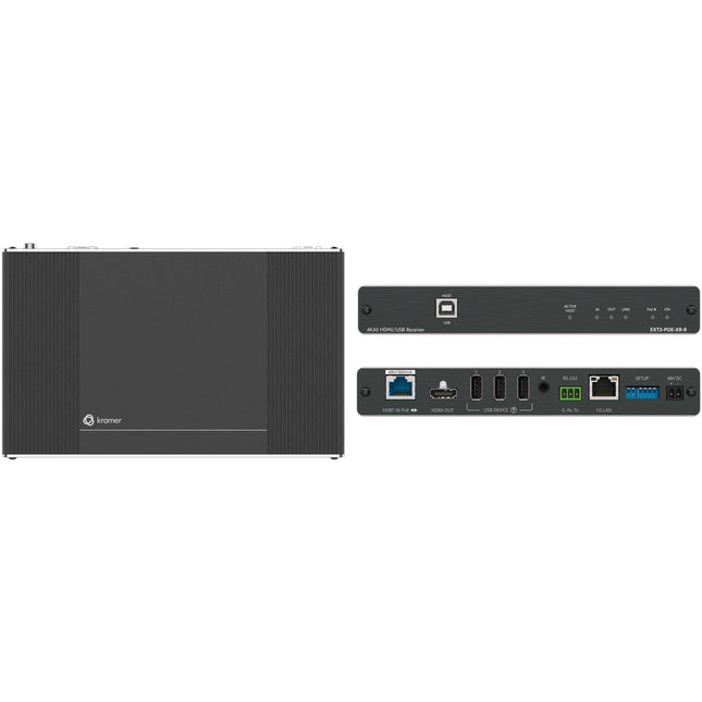Kramer 4K60 4:4:4 Receptor HDBaseT 3.0 con PoE USB-C 60W 330 pies