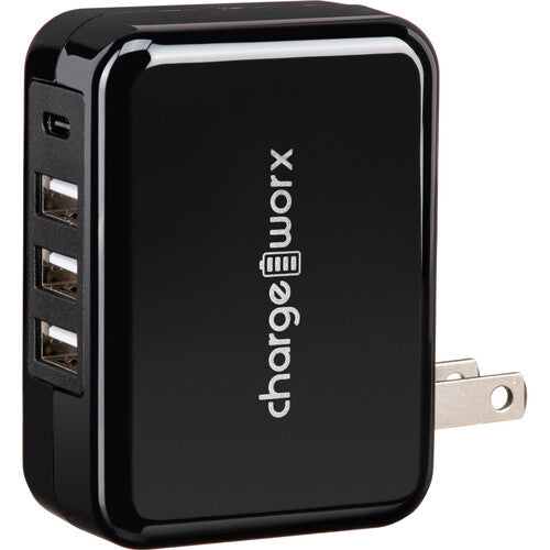 ChargeWorx Cargador de Pared para Viaje 4 Puertos USB 6A Dual Voltaje