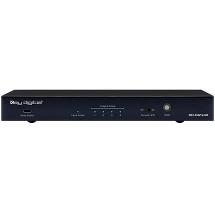 Key Digital 1x4 Distribuidor HDMI 4K60 con De-Embedding de Audio y Down Conversion 1080p