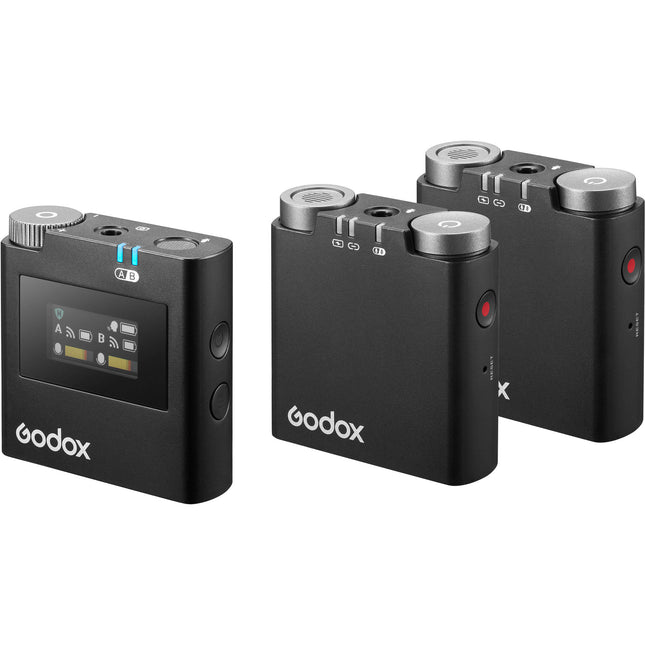 Godox Virso S M2 Sistema de Micrófono Inalámbrico para Sony Cámaras y Smartphones 656' Alcance y Baterías Recargables Integradas