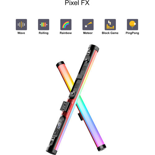 GVM BD25R Varita LED Bicolor RGB Kit 2 Luces 24" 465 Lux 2700-10000K