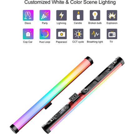 GVM BD25R Varita LED Bicolor RGB Kit 2 Luces 24" 465 Lux 2700-10000K