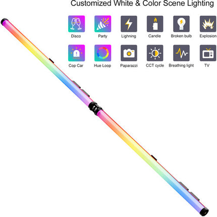 GVM BD45R Luz LED RGB Bi-Color 2 Unidades 48 Pulgadas 2700-10000K