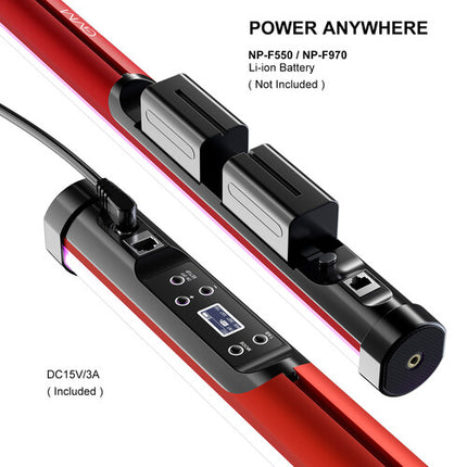 GVM BD45R Luz LED RGB Bi-Color 2 Unidades 48 Pulgadas 2700-10000K