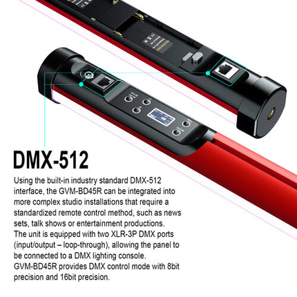 GVM BD45R Luz LED RGB Bi-Color 2 Unidades 48 Pulgadas 2700-10000K