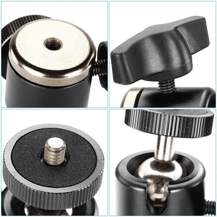 Neewer Mini Cabezal Bola Giratorio 360° Aleación Aluminio 4.4 lb Payload 1/4"-20 Montura Superior e Inferior