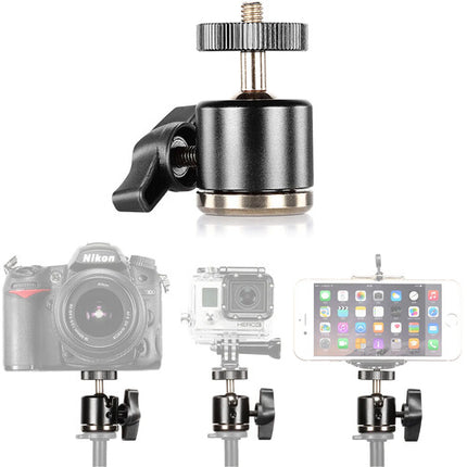 Neewer Mini Cabezal Bola Giratorio 360° Aleación Aluminio 4.4 lb Payload 1/4"-20 Montura Superior e Inferior