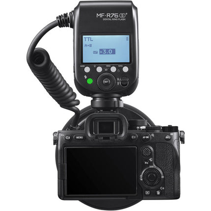 Godox MF-R76S+ Flash Macro Anillo Dental para Sony con Batería Recargable y 8 Adaptadores