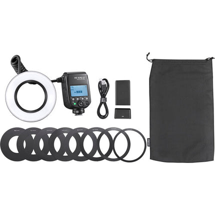 Godox MF-R76S+ Flash Macro Anillo Dental para Sony con Batería Recargable y 8 Adaptadores