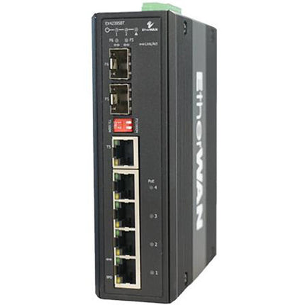 EtherWAN EX42395BT Switch Gigabit PoE Industrial 6 Puertos 90W DIN-Rail