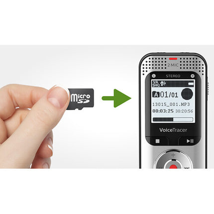 Philips DVT2015 Grabadora de Audio con 8GB Memoria y Micrófonos Estéreo