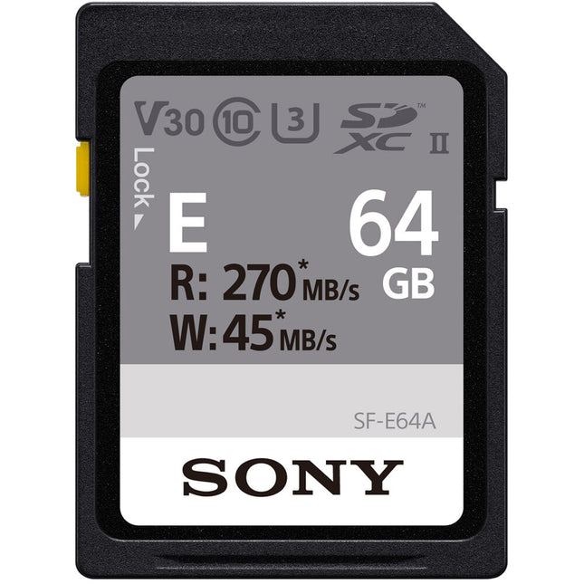 Sony 64GB SF-E Series UHS-II Tarjeta de Memoria SDXC Velocidad 270MB/s Clase 10