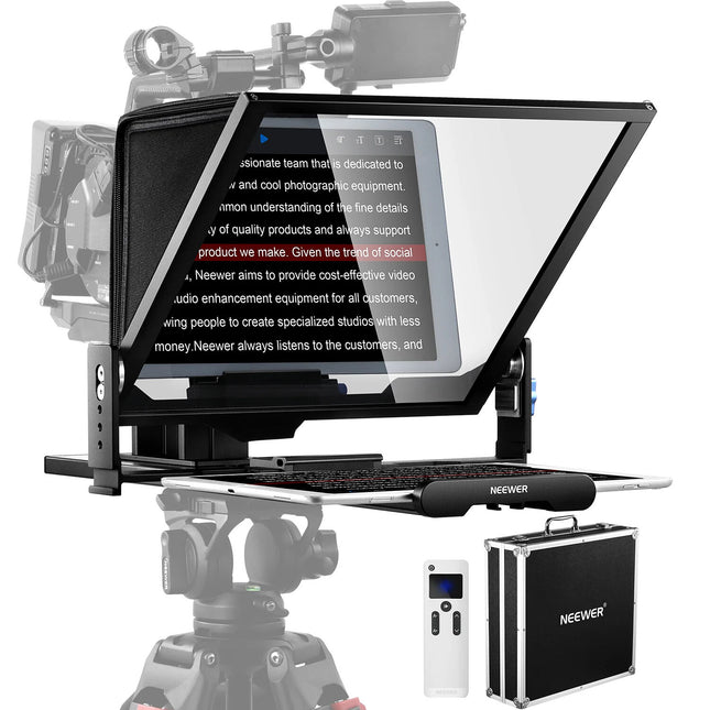Neewer X17 Teleprompter Profesional Control Remoto Rango 13 Pulgadas Maletín Rigido