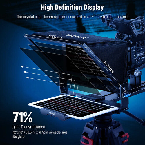 Neewer X17 Teleprompter Profesional Control Remoto Rango 13 Pulgadas Maletín Rigido
