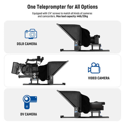 Neewer X17 Teleprompter Profesional Control Remoto Rango 13 Pulgadas Maletín Rigido