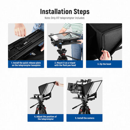 Neewer X17 Teleprompter Profesional Control Remoto Rango 13 Pulgadas Maletín Rigido