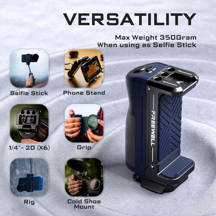 Freewell Bluetooth Smartphone Selfie Grip soporte hasta 12 3 oz alcance 10 m