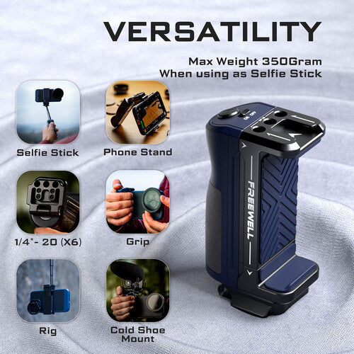 Freewell Bluetooth Smartphone Selfie Grip soporte hasta 12 3 oz alcance 10 m