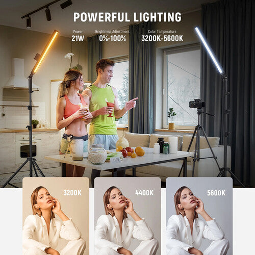 Neewer BH20B Kit de Iluminación LED Video 2 Barras 23.6 Pulgadas 3200-5600K Dimmable